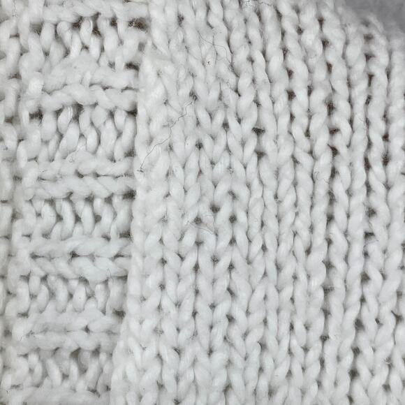 EILEEN FISHER Cardigan L Chunky Organic Cotton Shawl Open Front Off White - Picture 5 of 11